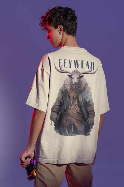 Mystic Stag Oversize Cream T-shirt