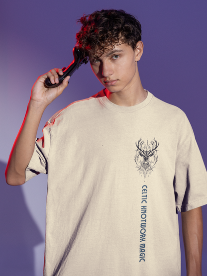 Mystic Stag Oversize Cream T-shirt