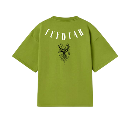 Runic Reverie Oversize Parrot Green  T-shirt