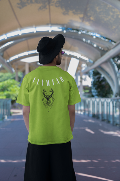 Runic Reverie Oversize Parrot Green  T-shirt